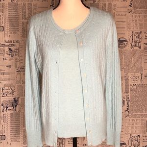 Saks Fifth Avenue Cashmere Twin Set Robin Egg Blue